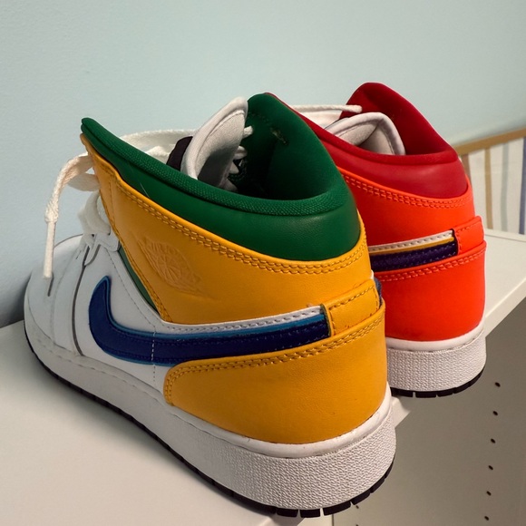 Jordan White Red High-Top Sneakers - Picture 2 of 10